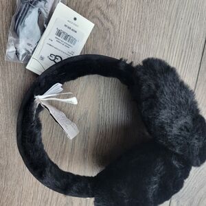 New, Ugg Black Fur Earmuffs